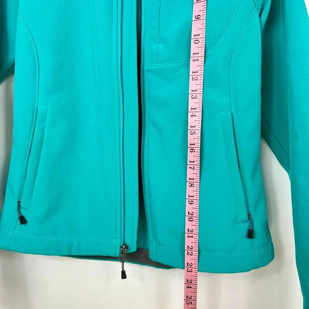 The North Face Softshell Zip Up Jacket XS Teal Green Blue Sporty Casual Layering